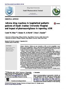 Adverse drug reactions in hospitalized pediatric patients of ... - Core