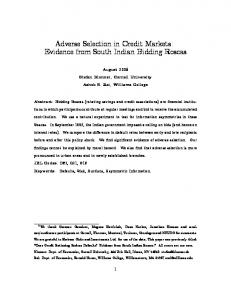 Adverse Selection in Credit Markets: Evidence from South Indian ...