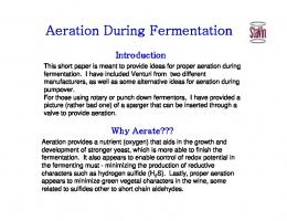 Aeration During Fermentation - StaVin