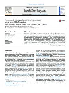 Aeroacoustic noise prediction for wind turbines using