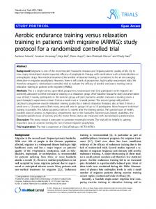 Aerobic endurance training versus relaxation