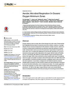 Aerobic Microbial Respiration In Oceanic Oxygen ... - CiteSeerX