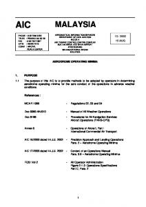 Aerodrome Operating Minima. - AIP