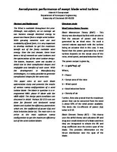 Aerodynamic performance of Swept wind turbine blades