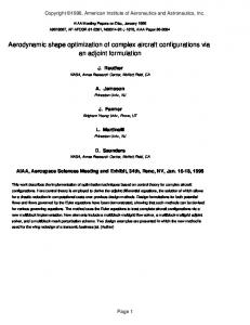 Aerodynamic shape optimization of complex aircraft ... - CiteSeerX