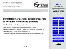 Aerosol climatology in Northern Norway - AMTD