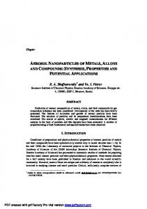 AEROSOL NANOPARTICLES OF METALS,ALLOYS