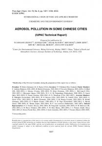 aerosol pollution in some chinese cities - CiteSeerX