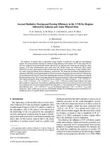 Aerosol Radiative Forcing and Forcing Efficiency in ... - AMS Journals