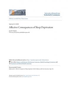 Affective Consequences of Sleep Deprivation