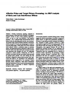 Affective prime and target picture processing : an ERP ... - KOPS