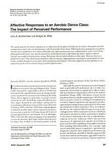Affective Responses to an Aerobic Dance Class: