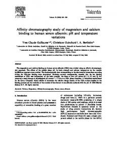 Affinity chromatography study of magnesium and