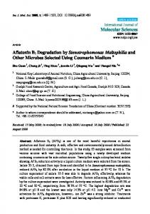 Aflatoxin B1 Degradation by Stenotrophomonas ... - Semantic Scholar