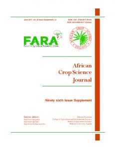 African Crop Science Journal