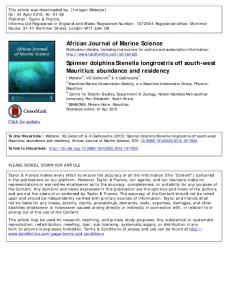 African Journal of Marine Science