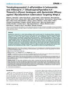 against Mycobacterium tuberculosis Targeting MmpL3 - PLOS