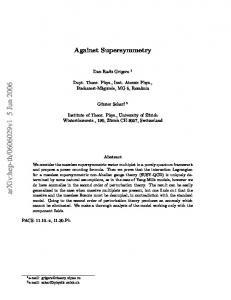 Against Supersymmetry