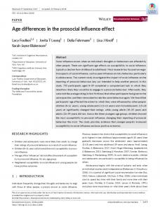 Age differences in the prosocial influence effect - Wiley Online Library