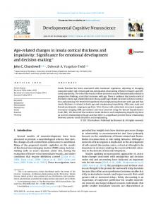 Age-related changes in insula cortical thickness and impulsivity