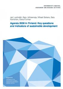 Agenda 2030 in Finland - Demos Helsinki