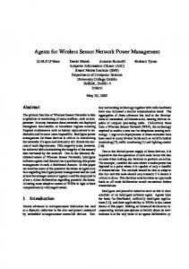 Agents for Wireless Sensor Network Power ... - Semantic Scholar