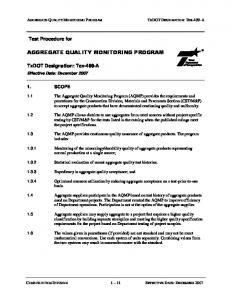 AGGREGATE QUALITY MONITORING PROGRAM