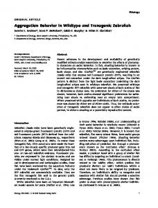 Aggregation Behavior in Wildtype and Transgenic ... - Ethan Clotfelter