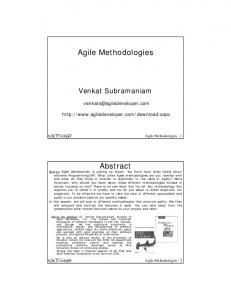 Agile Methodologies Abstract