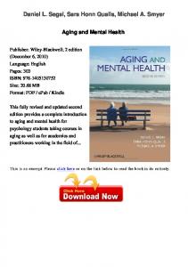 Aging and Mental Health - Steps Forward