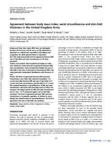 Agreement between body mass index, waist circumference and skin ...