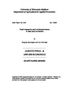 AGRICULTURAL & APPLIED ECONOMICS