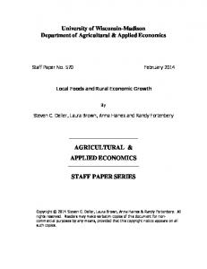 AGRICULTURAL & APPLIED ECONOMICS