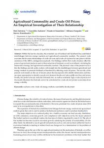 Agricultural Commodities and Crude Oil Prices: An Empirical ... - MDPI