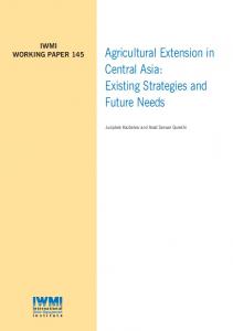 Agricultural Extension in Central Asia - International Water ...