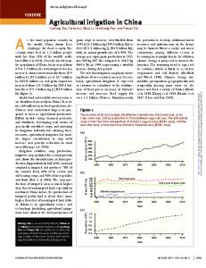 Agricultural irrigation in China