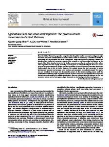 Agricultural land for urban development: The process of land ...