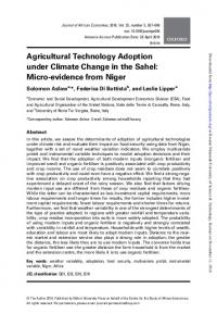 Agricultural Technology Adoption under Climate