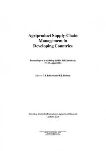 Agriproduct Supply-Chain Management in ... - AgEcon Search