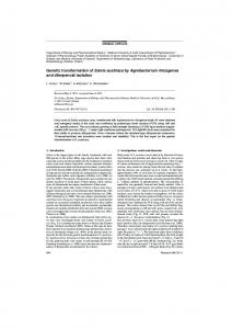 Agrobacterium rhizogenes - Ingenta Connect