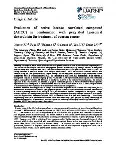 (AHCC) in combination with pegylated liposomal doxorubicin for