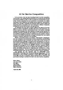 AI for Service Composition - ECAI 2006