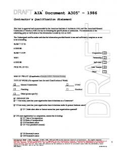 AIA Document A305