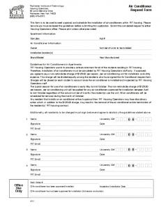 Air Conditioner Request Form