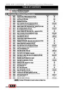 AIR LOCKER SERVICE & PARTS MANUAL