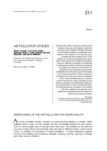 AIR POLLUTION STUDIES