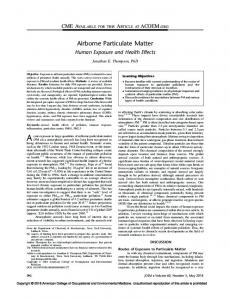 Airborne Particulate Matter