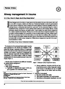 Airway management in trauma - CiteSeerX