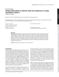 Airway obstruction in asthma: does the response to a ... - Springer Link