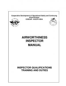 AIRWORTHINESS INSPECTOR MANUAL - ICAO